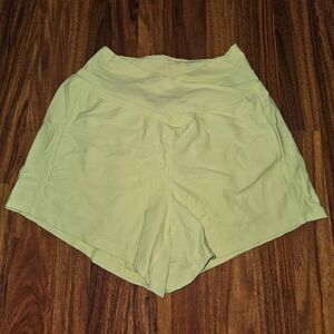 Halara Yellow Cross Waist Athletic Shorts Womens Size Medium